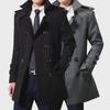 Men's Slim Woolen Double-Breasted Trench Coat - Korean Style, Mid-Length, Autumn/Winter 2022 British Design