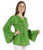 Moomaya Printed Top Full Sleeve Pleated Rayon Kurta Short Tunic Summer Blouse For