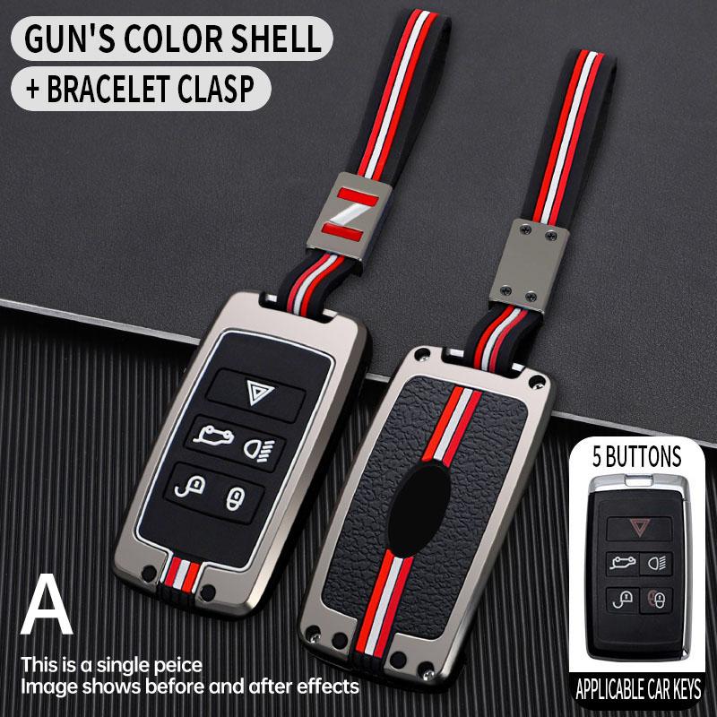 5 Bottons Metal Car Key Cover Case Shell for Land Rover Evoque Discovery 4 Evoque for Jaguar F-Pace F-Type XE XF XJ Freelander