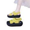 Platform-soled beach sandals women's 2025 new summer wear yellow versatile height-increasing casual sports Roman sandals