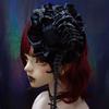 Gothic Lolita Black Satin Hat Barrettes Vintage Lolita Headdress Lolita Hair Accessories