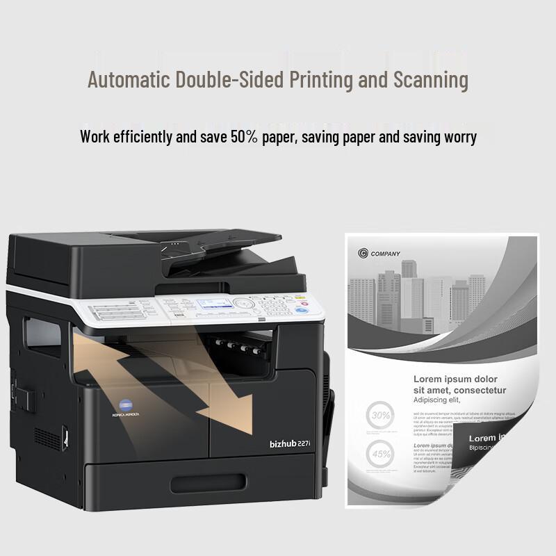 Konica Minolta bizhub 227i A3 Black & White Multifunction Printer CN plug (adapter included)