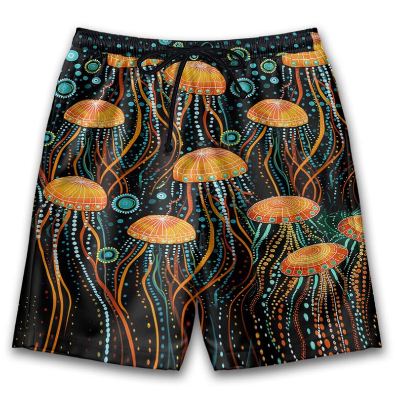 Fashion Jellyfish Pattern Beach Shorts For Men 3D Printing Sea Animal Swimming Trunks Kids Summer Quick Dry Surfboard Shorts