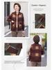 Karriertes Koreanisches Samt-Revers-Reißverschluss-Strickjacke für mittelalte und ältere Frauen – Herbst/Winter Strickwarenmantel
