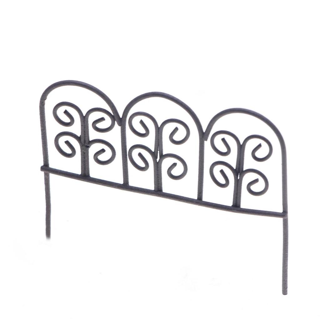 Dollhouse Miniature Garden Fence & Wrought Iron Swing for Micro Landscaping