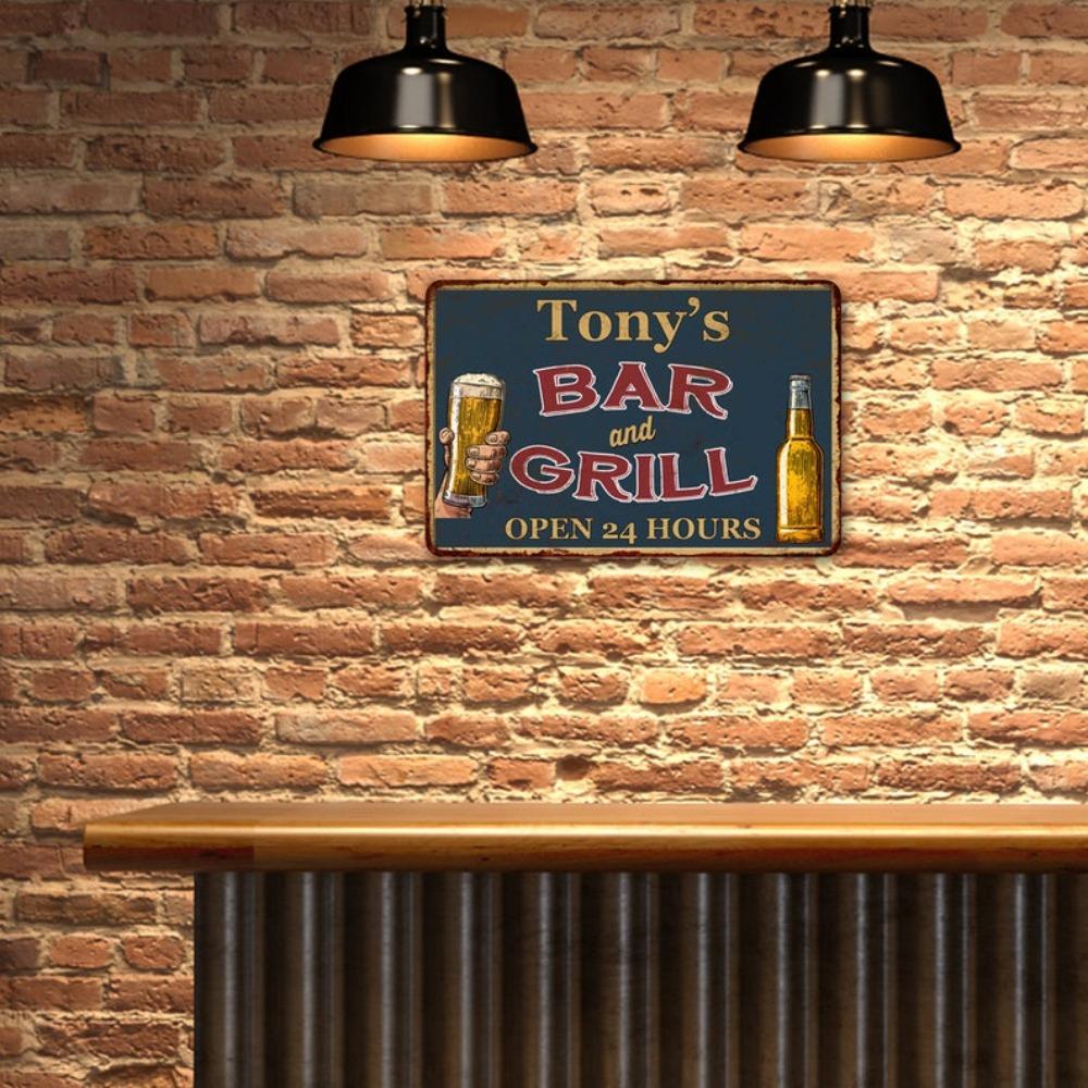 Custom Tin Sign Pub Decoration Retro Metal Poster Wall Art Gift For Him Man Cave Bar Grill