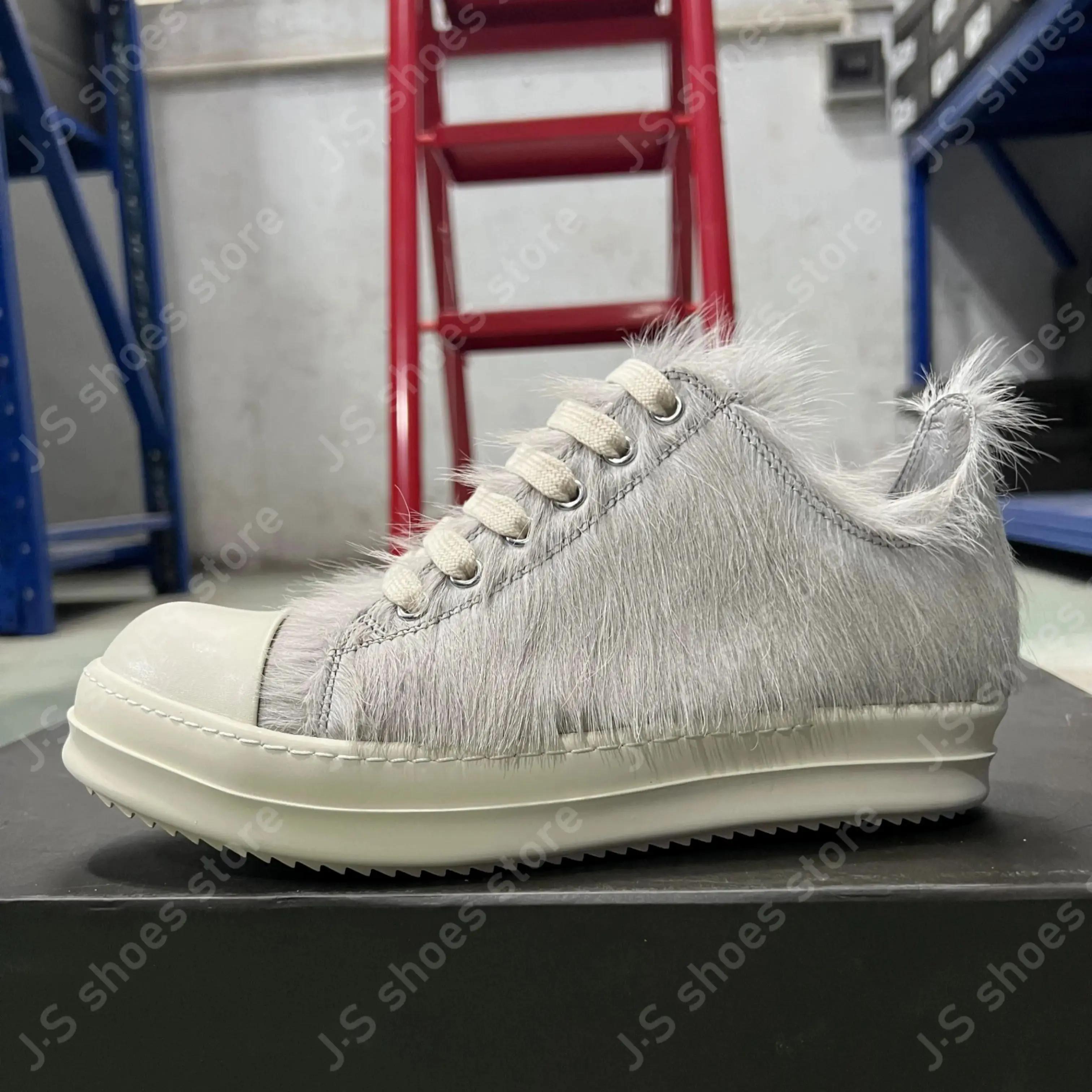 

R-o Geobasket Grey Horsehair Low Top Shoes Men Shoe Lace Up Women Sneaker Gray Horse Hair Outdoor Casual Sneakers 34