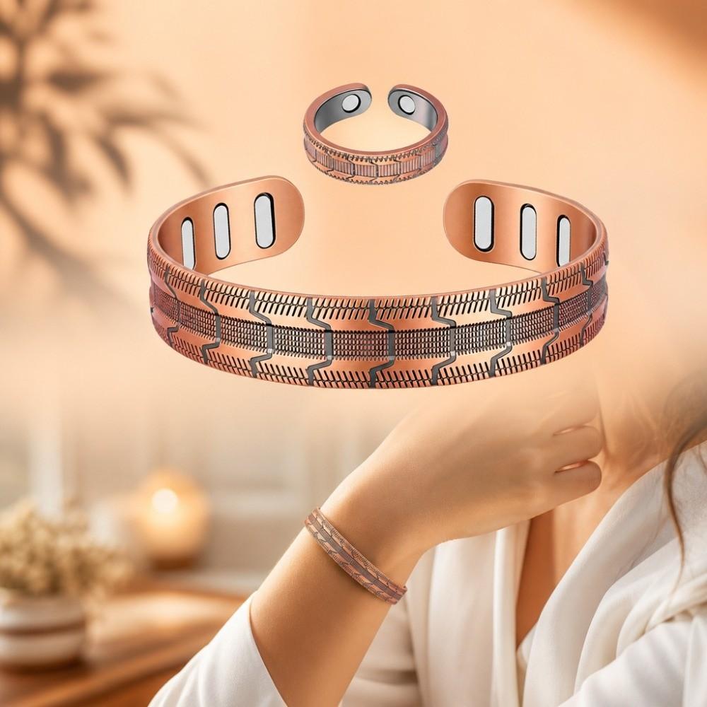 Retro Style Magnetic Stone Bracelet Wheel-patterned Men Bangle Wristband Jewelry Gift
