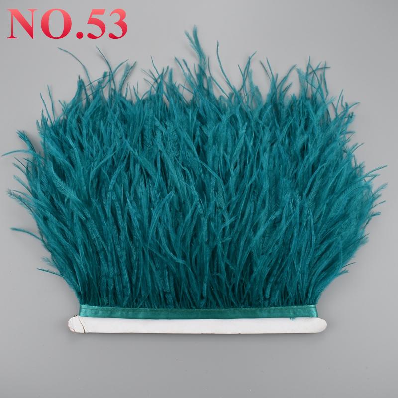 10Meters Ostrich Feathers On Ribbon On Tape 10-15Cm 4-6" Feather Trim Boa For Clothes Sewing White Fringe Dress Skirt Decor Diy