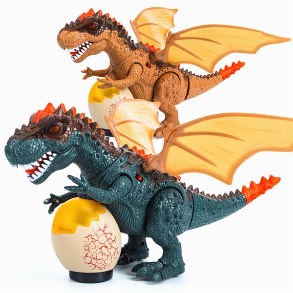 Kids Children Electric Walking Dinosaur T-Rex Figure Toys With Light Sound Gifts 