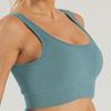 In Stock Fashion Seamless Knitting Thread Sexy Sports U Collar Vest Pants Yoga Clothes Fitness Suit