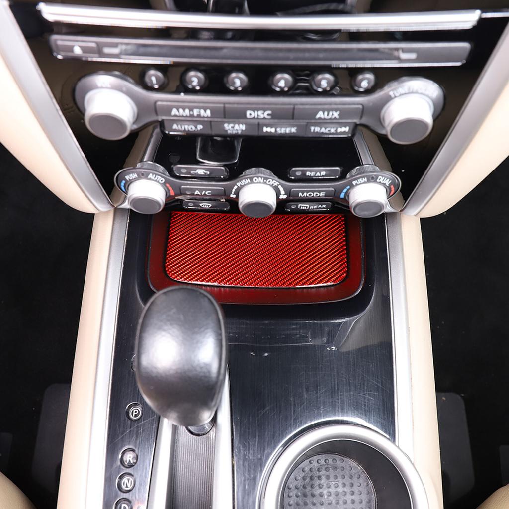 Carbon Fiber Gear Shift Storage Box Trim Sticker For Nissan Pathfinder 13-18