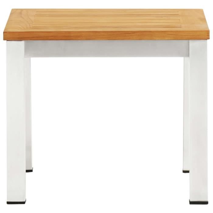 VidaXL Table d'appoint de jardin 45x45x38 cm Bois de teck et inox