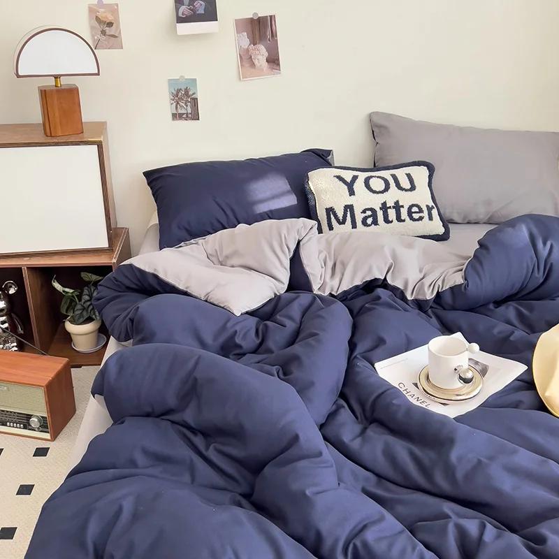 

2025 New Washed Cotton Single Quilt Cover Solid Color Double Duvet Cover Skin Friendly and Comfortable Bedding 150x200 180x220 150x200cm 1pcs