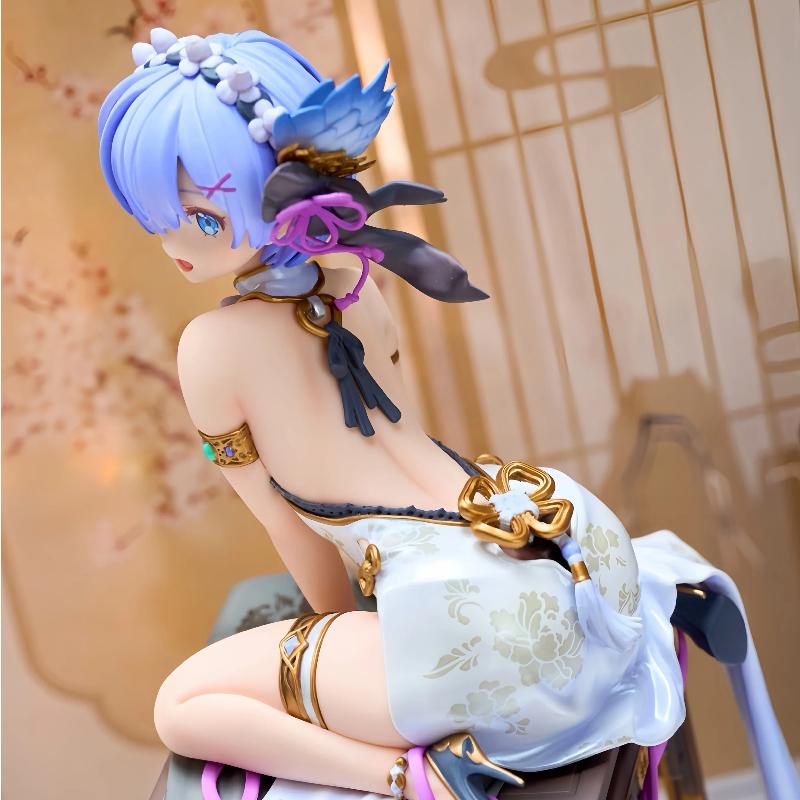 24cm Rem Emilia Re Zero Anime Figure Gk Statue Chinese Style Collectible Model Desktop Decoration Gift For Anime Fans