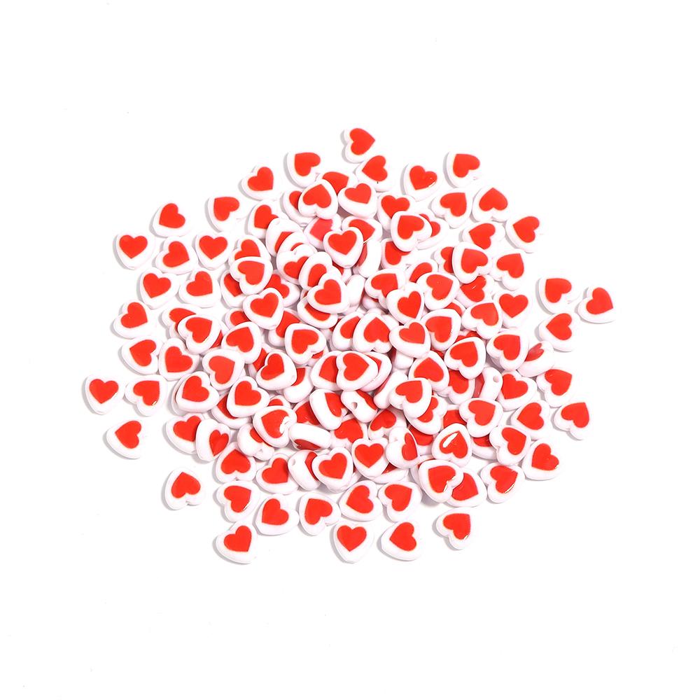 100pcs/lot Acrylic Heart Beads Red Series 8mm Spacer Loose Love Bead for Jewelry Making DIY Necklace Bracelet Accessories