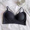 Bandeau a V con Spalline Sottili e Coppe Integrate per Seno Abbondante - Design Minimizzante, Sollevante e di Supporto