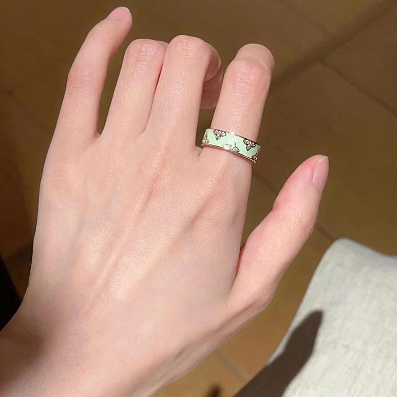 Schmetterling Emaille Bunter Ring für Frauen Verstellbares Offenes Design Einzigartiger und Schicker Schmuck