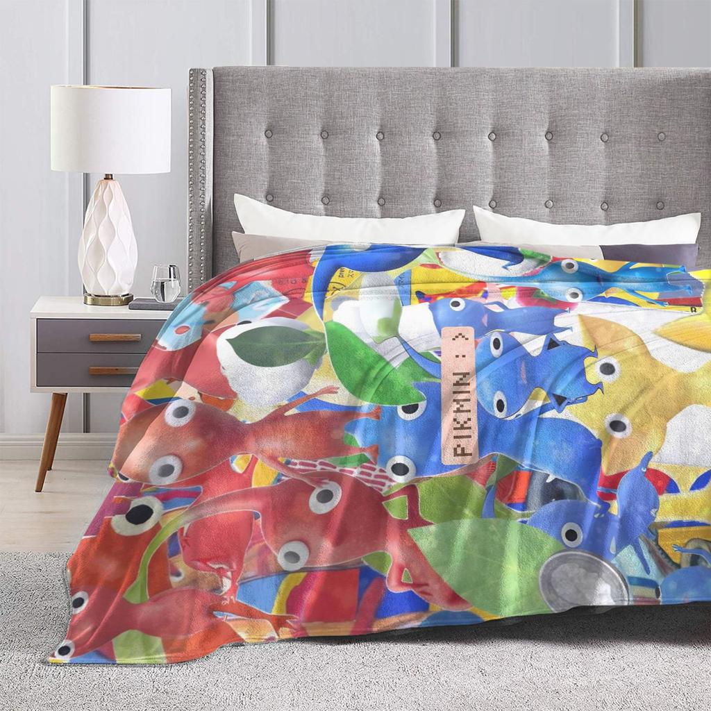 Pikmin Game Blanket Quality Warm Soft Bedding Throws Winter Picnic Home Decor Novelty Bedspread