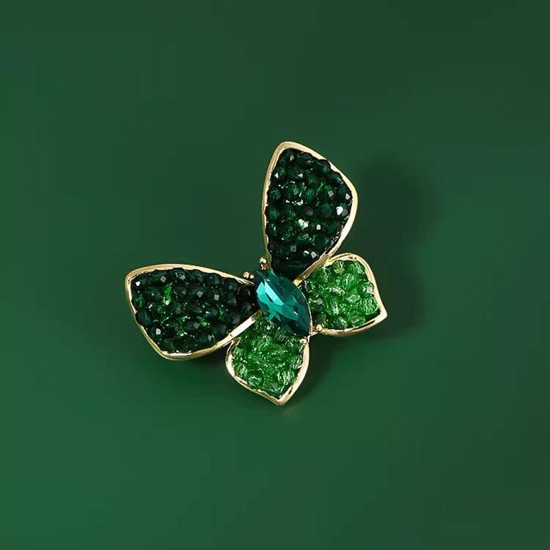 High-end Emerald Brooch, Exquisite and Elegant Green Butterfly, Cute Brooch, Fashionable and Versatile Brooch