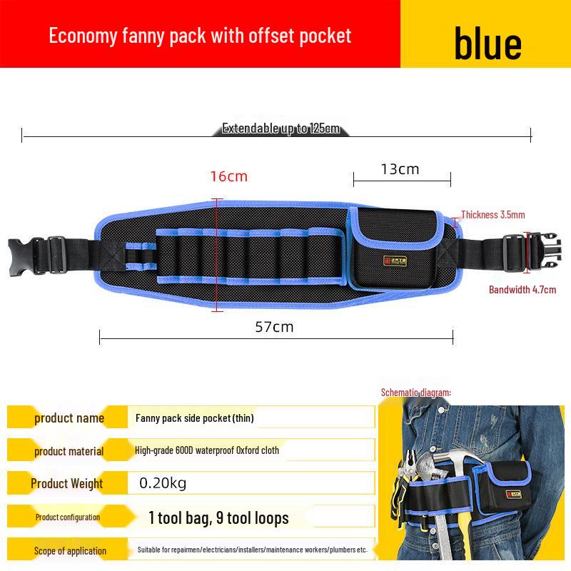 Portable Electrician Tool Belt: Sturdy, Multifunctional Waist Pouch for Construction Site Storage