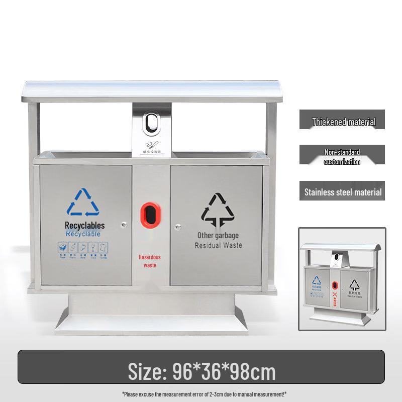 Stainless Steel Outdoor Classified Waste Bin