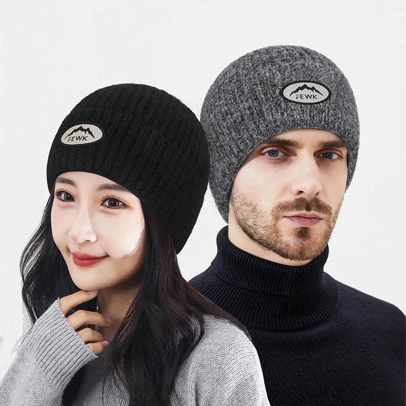 Winter Warm Women Knitted Cap Men Peak Wool Hat