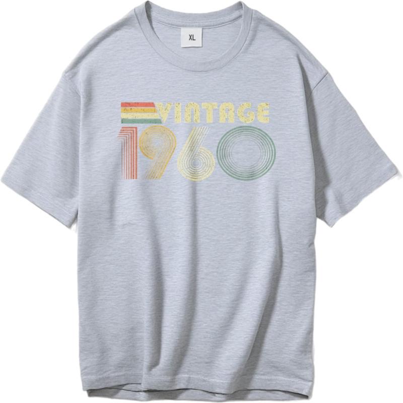 Fashion summer Men t shirt Vintage 1960 Retro Design Pattern Short Sleeve Adult O Neck Tee shirt men cotton tshirt fashion tops