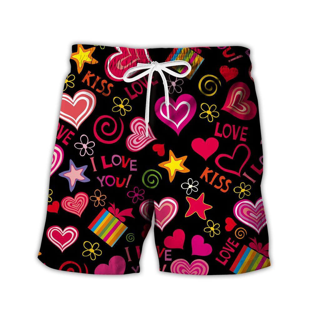 Summer 3D Print Colorful and Interesting Patterns Shorts Fashionable Casual Beach Men's Shorts