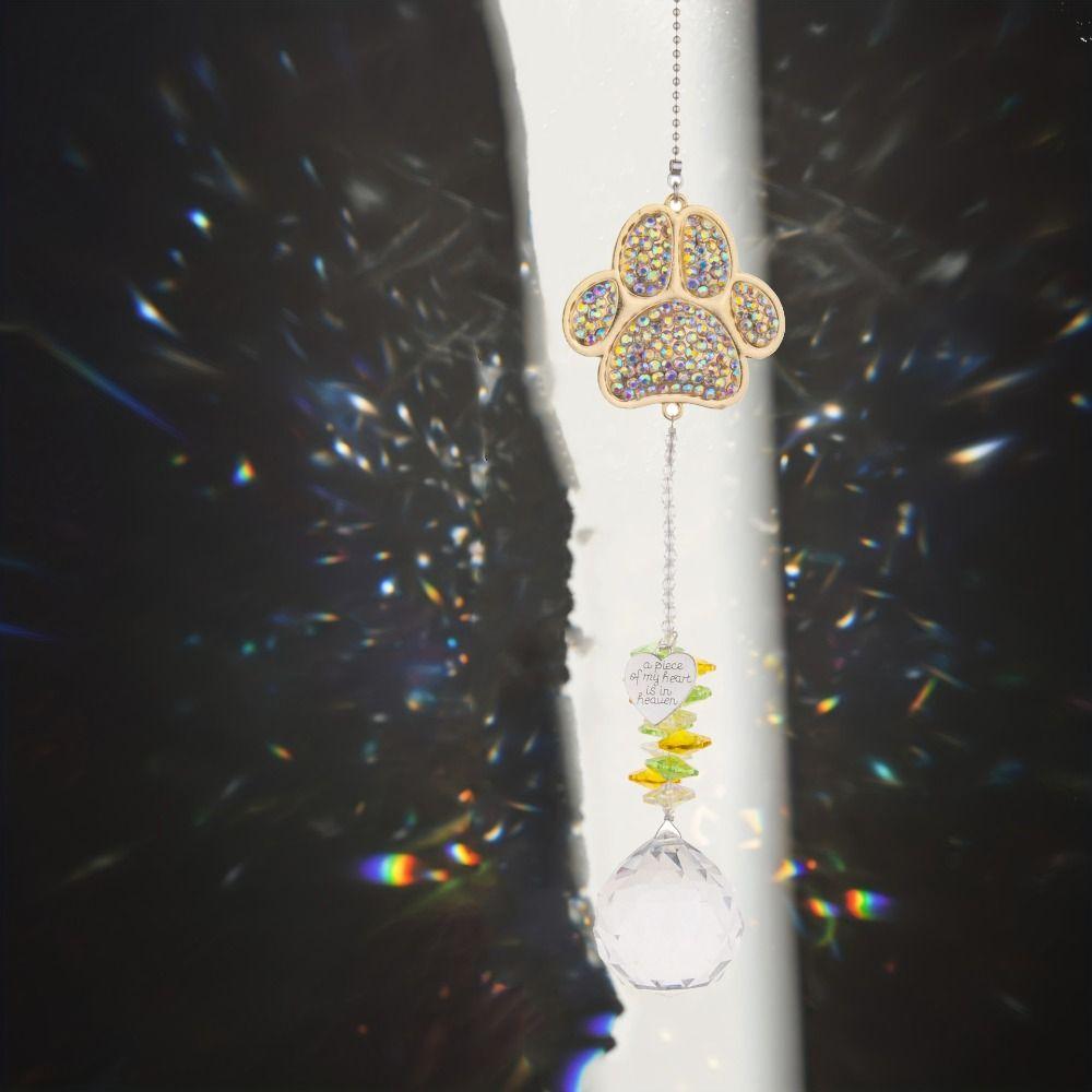 Creative Wind Chimes Hanging Light Collection Pendant Crafts Paw Print Sun Catcher  Balcony