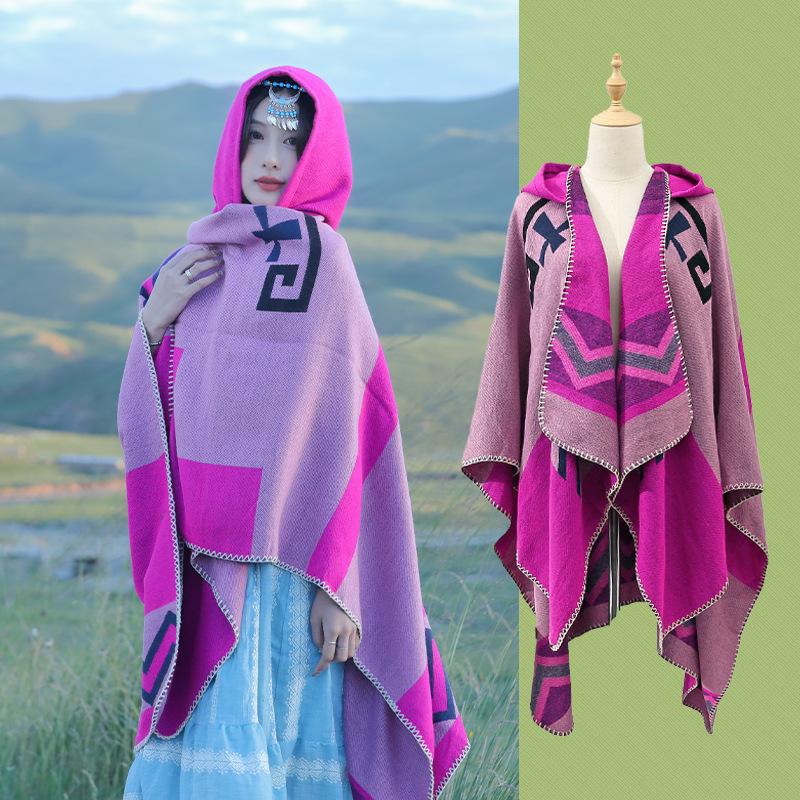 Pele amigável e respirável quente e versátil casa, outono e inverno xale de viagem feminino, capa grossa, cobertor de ar condicionado