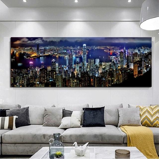 Modern Landscape New York City Night View Canvas Painting Posters and Prints Wall Pictures For Living Room Home Decor No Frame
