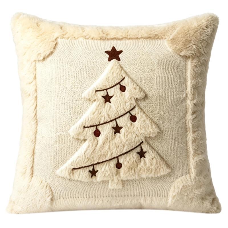 Bedroom Chair Accent Pillow Cover for Sofa Couch Use, Soft Christmas Throw Pillowcase 45cm/17.7inch Indoor Style