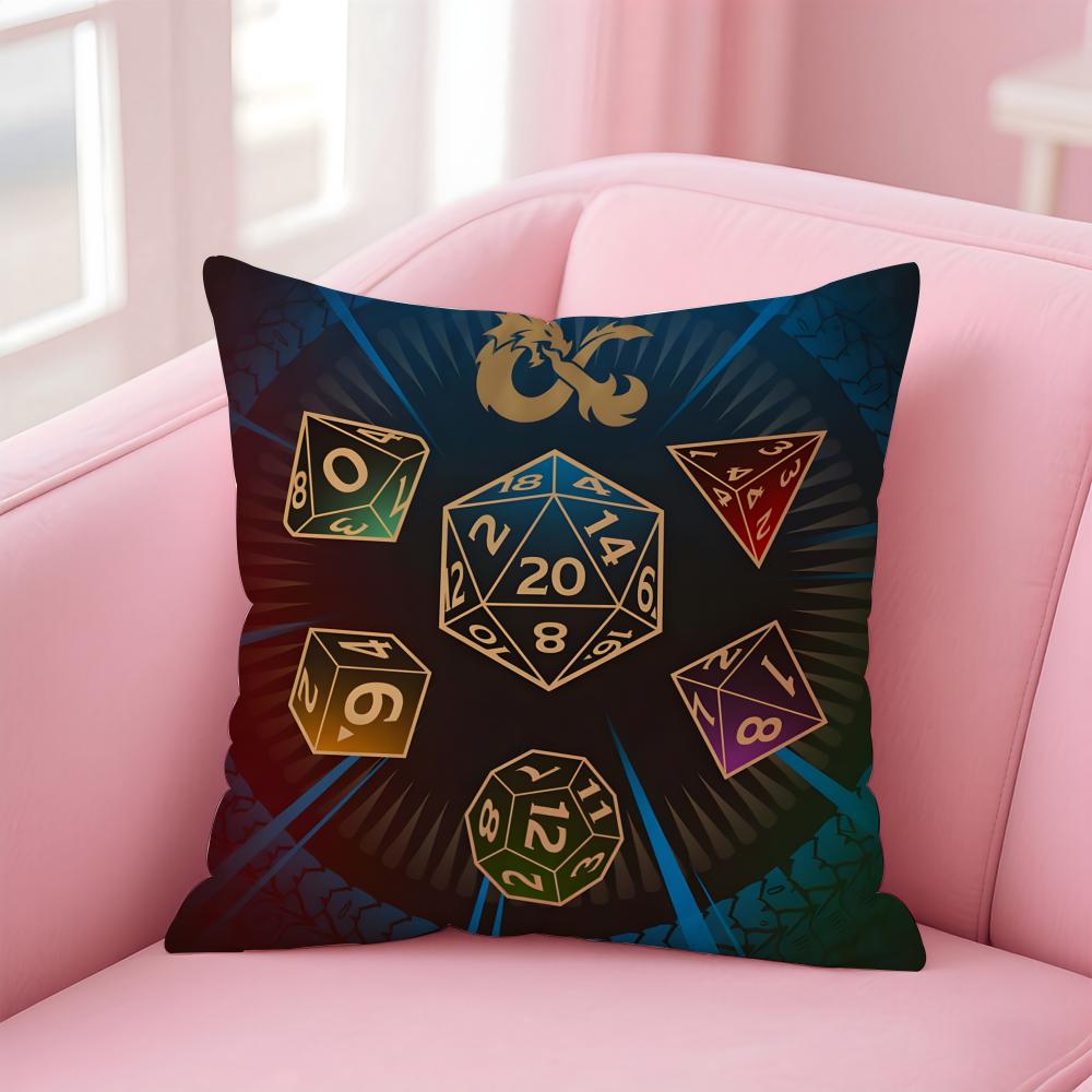 D-Dungeons & Dragons Game Cushion Cover Home & Car Multi-Scene Pillow Cover - Reversible, Soft & Durable for Daily Use