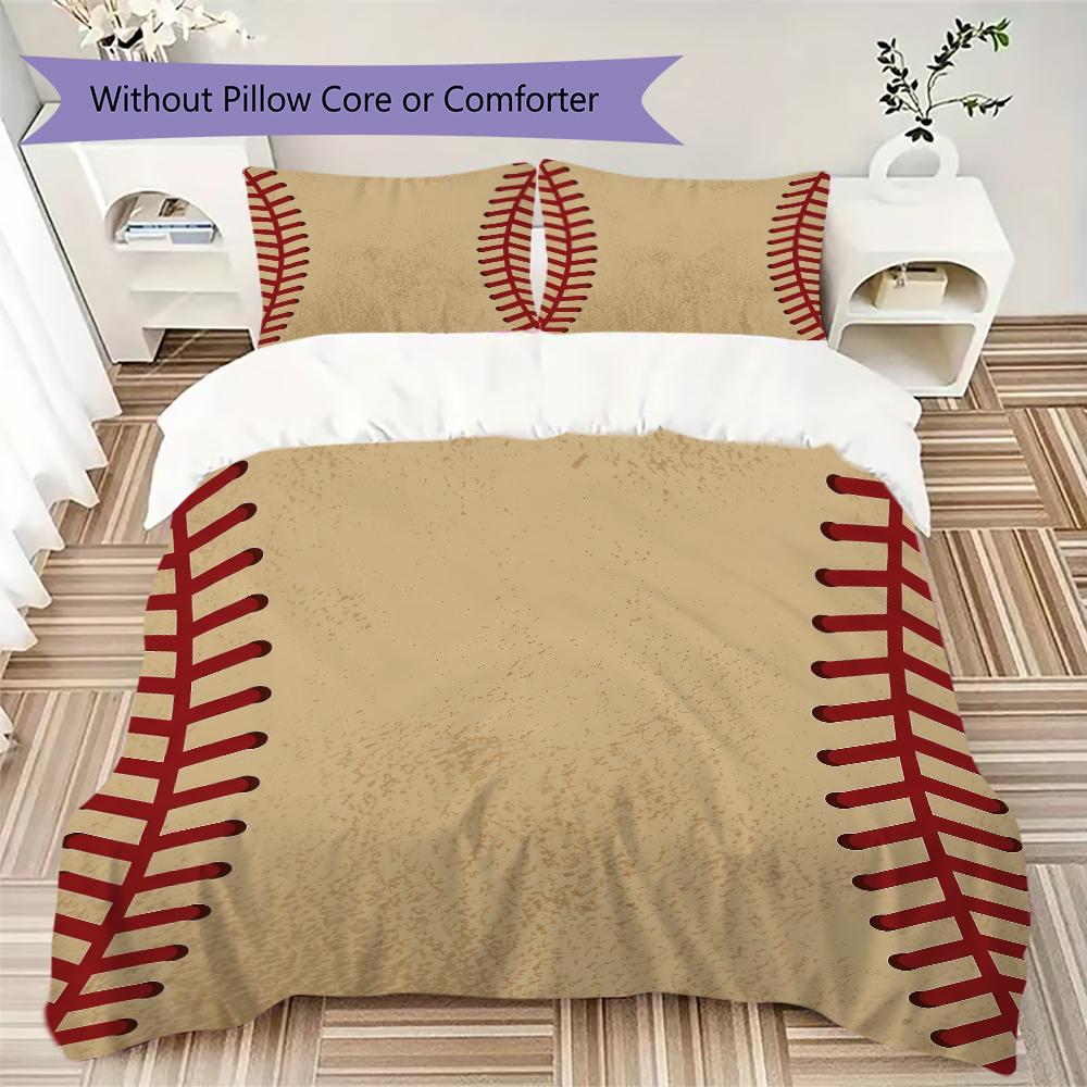 Vintage Sports Pattern Bedding Uilt Set Uilt Cover Pillowcase Home Decoration Birthday Gift (1 * Duvet Cover + 2 * Pillowcase Without Core)