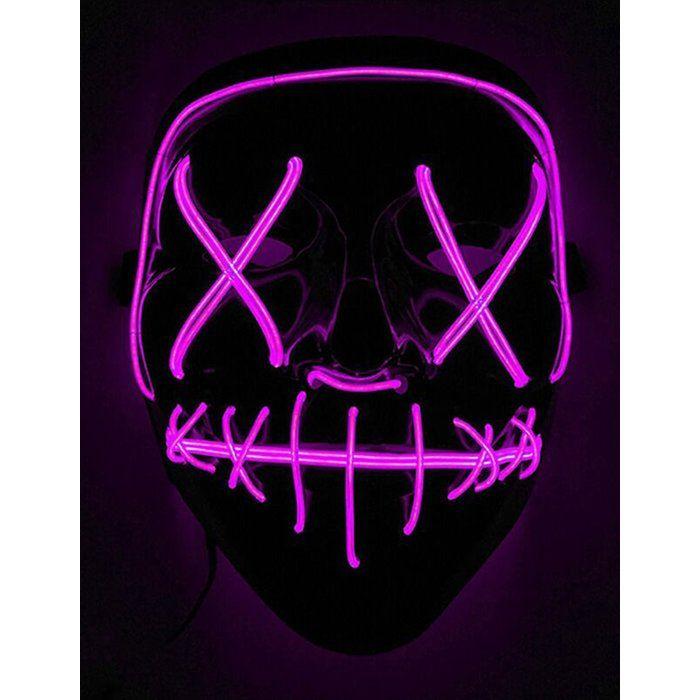 Accessoire - Masque led lumineux fuchsia adulte