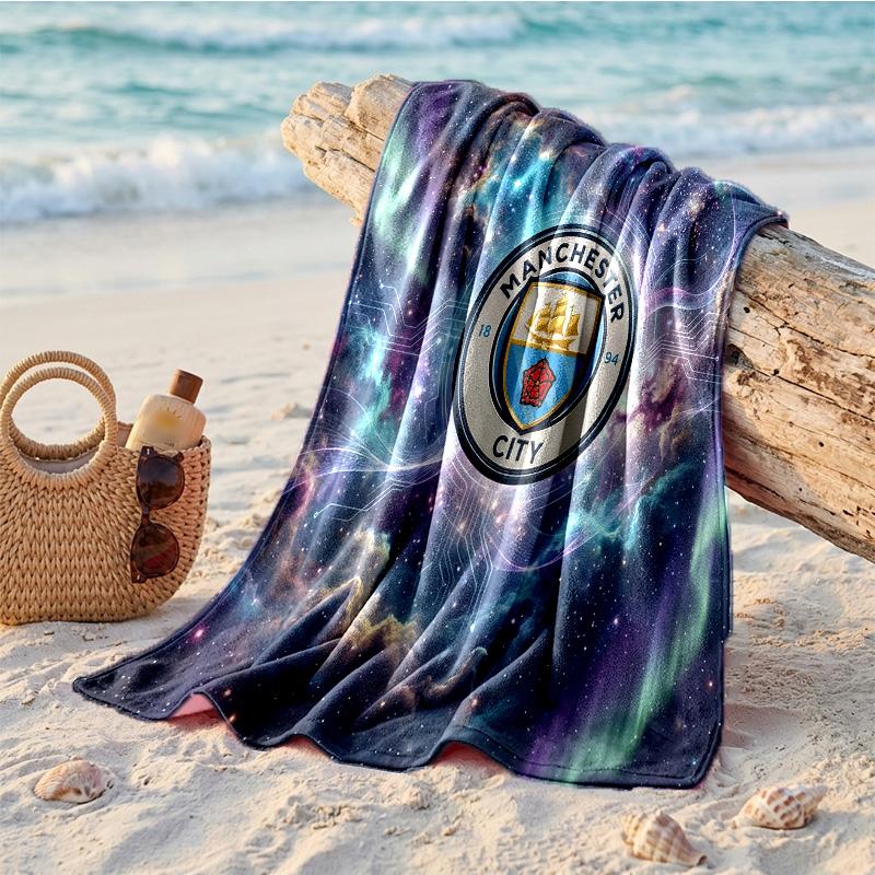 Toalla de Playa de Microfibra con Estampado del Manchester City Secado Rápido Absorbente Toalla Grande para Playa Natación Viajes