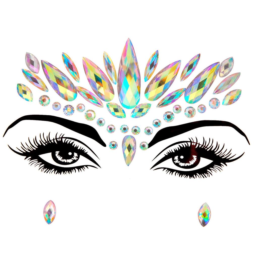 Crystal Tattoo Sticker Glitter Eyeliner Eyebrow Makeup Face Eyes Diamond Temporary Tattoo Rock Rhinestone 3D Eyeliner Stickers