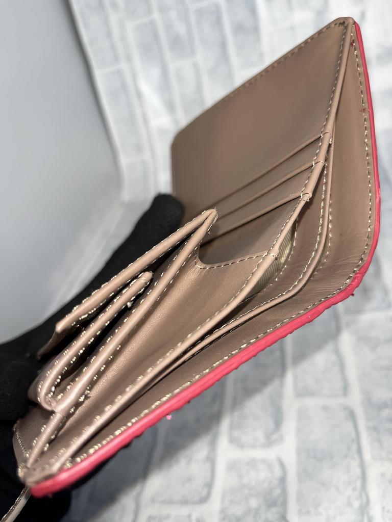 GUODI Wallet with Card Genuine Crocodile Matte Bi-fold Case, Leather, Finish, TK-10CW037 (Ruby)