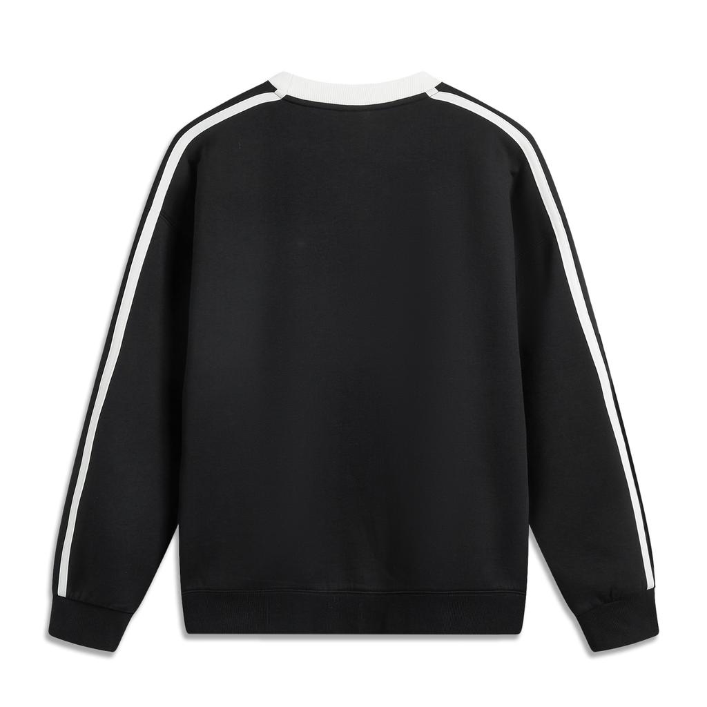 Li Ning Sports Lifestyle Series American High Street Retro Letter Color Block Round Neck Comfortable Breathable Versatile Loose Sweatshirt AWDV397-9