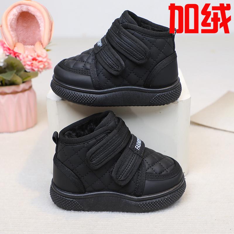 

Обувь для девочек 2024Новые женские зимние ботинки с бархатной теплой хлопковой обувью, кроссовки для девочек, повседневные ботильоны, мужская обувь, универсальные зимние ботинки 25insole15.5CM чёрный