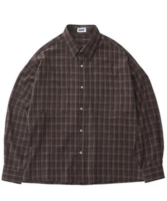 HUKE Vintage Washed Two-Pocket Brown Check Shirt