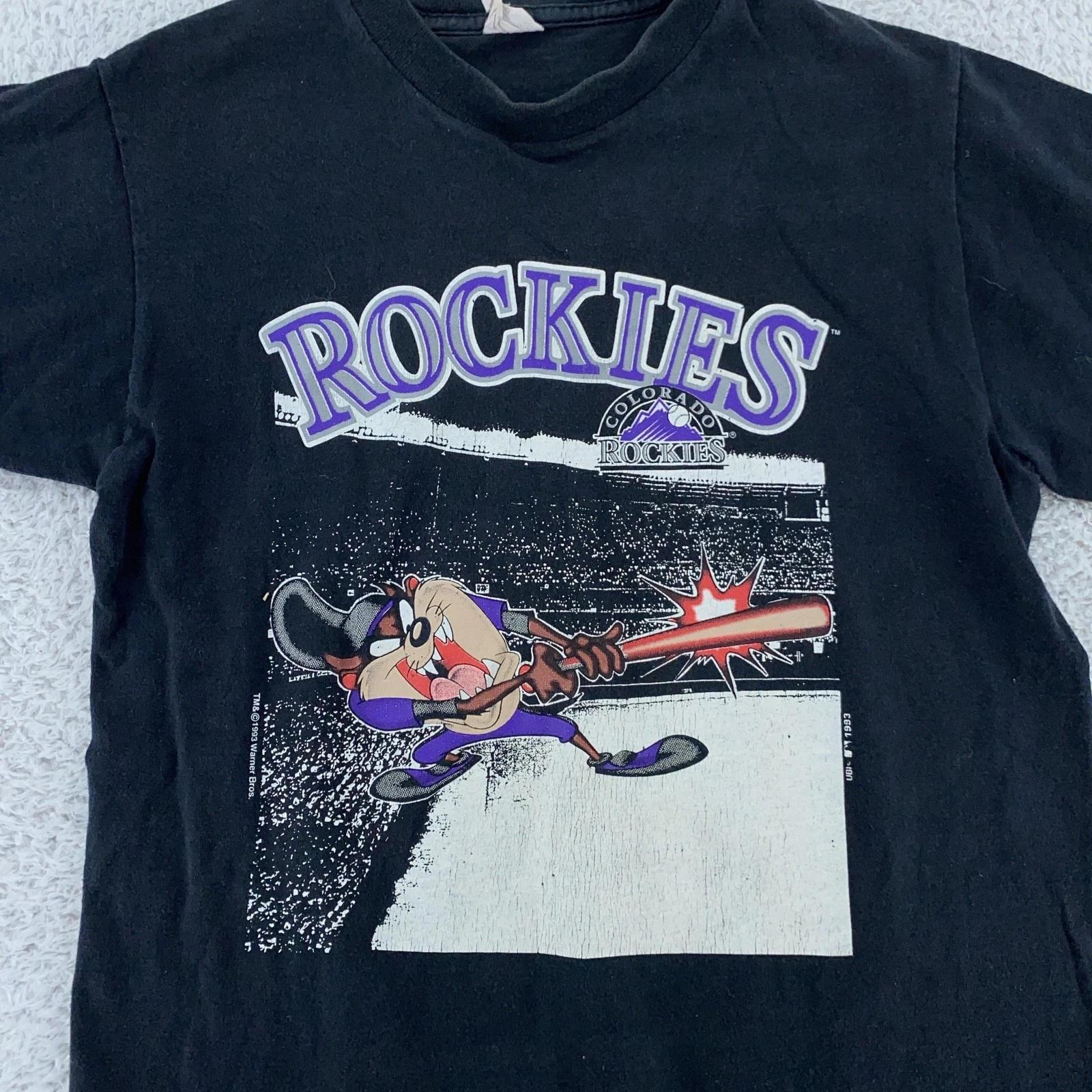 Vintage 90s Taz Colorado Rockies Looney Tunes T-Shirt XXS MLB Baseball Cartoon M