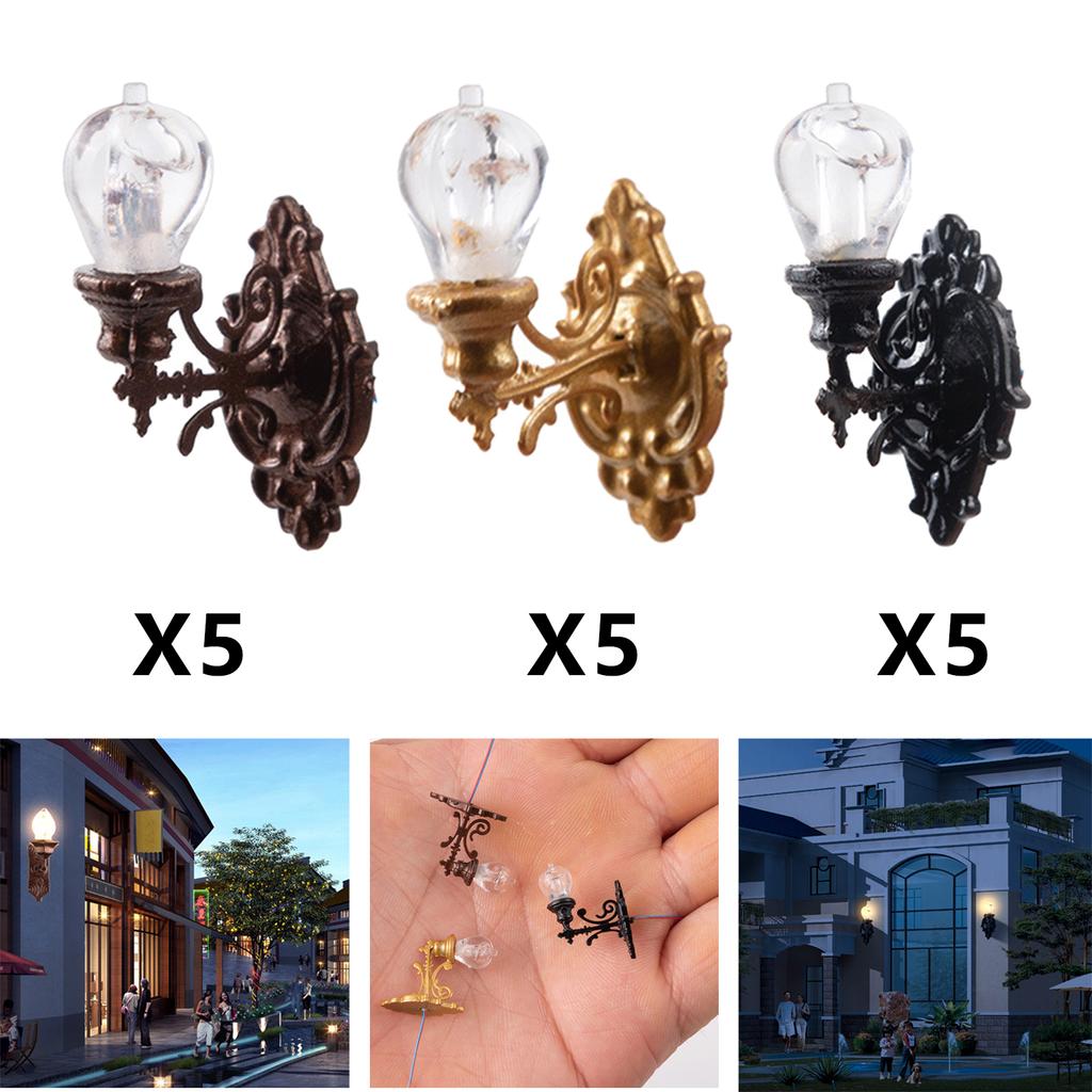 1/87 Scale 5 Pack of Microstellroom Ornament Lamp Table Micro Landscape Railway Scenes Decor