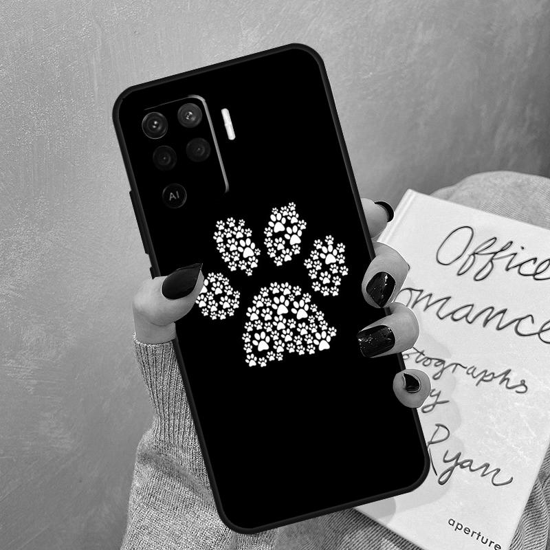 Dog Paw Case For Oppo A54 A74 A94 A17 A57 A77 A76 A16 A96 A18 A60 A80 A40 A38 A58 A78 A98 A15 A5 Pro