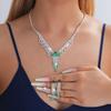 Zircon Jewelry Set: Elegant Niche Design for Weddings and Banquets - Earrings and Necklace