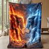 Fire vs Water Elephants Theme blanket Lightweight Warm Flannel Blanket Decorative Throw Blanket for Home Decoration