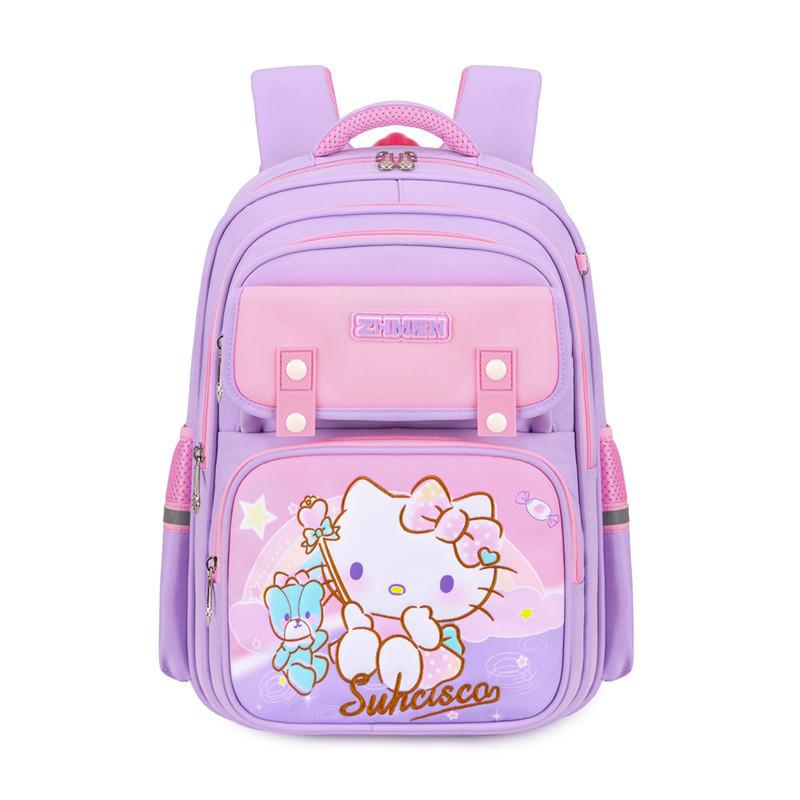 

Adorable Oxford Cloth Kids Backpack Large Capacity School Bag For Grades 1-6 Purple