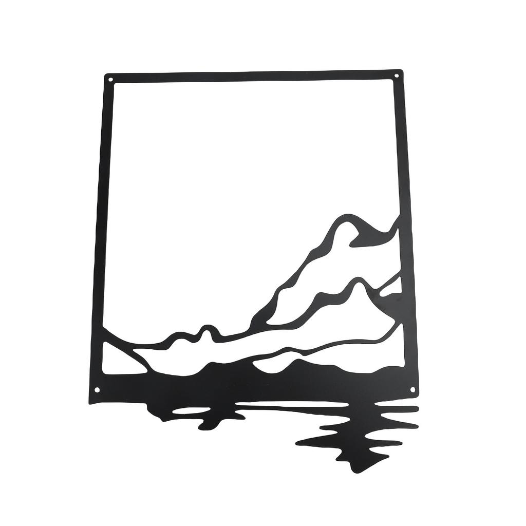 4Pcs Metal Mountain Wall Art Iron Minimalist Line Drawing Mountains Wall Decor for Living Room Bedroom Office Black