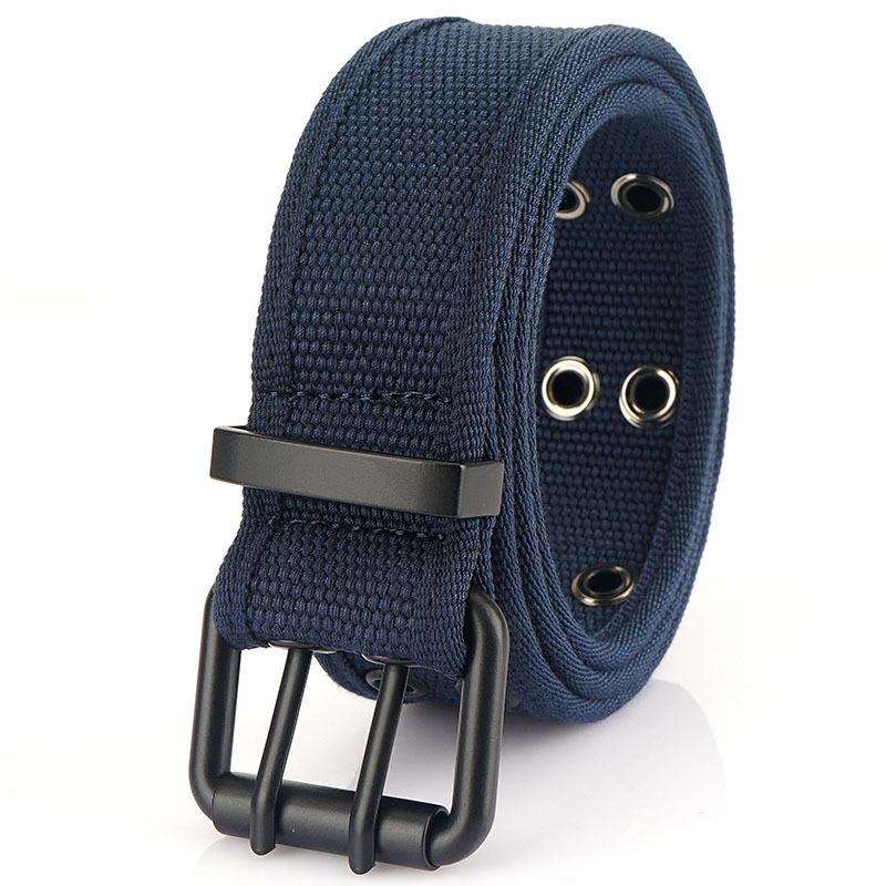 New Men'S Commuting Belt With Automatic Buckle Nylon Waistband, Outdoor Leisure Versatile Double-Layer Thick Belt